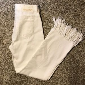 NWT Zara Basic White Fringe Style Jeans - sz 4